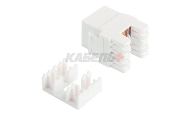 Модуль-вставка типа Keystone, cat. 5e UTP, RJ-45 8P8C, 180°, белый