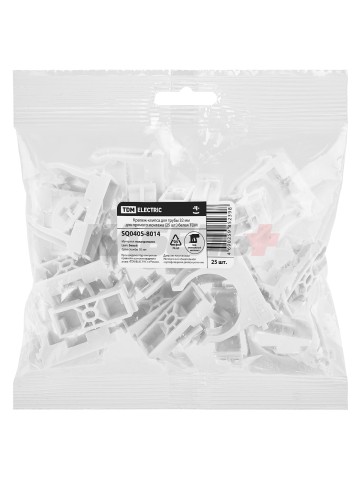 Крепеж-клипса для трубы 32 мм для прямого монтажа (25 шт.) белая TDM