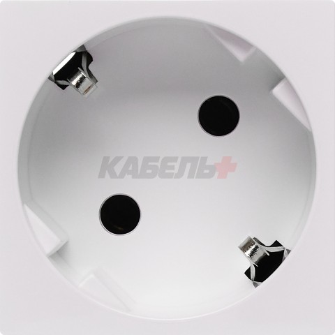 Розетка 45град с заземляющим контактом без защитной шторки и безвинтовым зажимом (2 модуля) белая