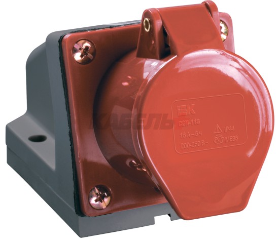 Розетка стационарная ССИ-124 3Р+РЕ 32А 380В IP44 IEK