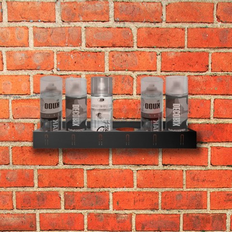 Держатель-органайзер для баллончиков, настенный, с крючками, черный REXANT