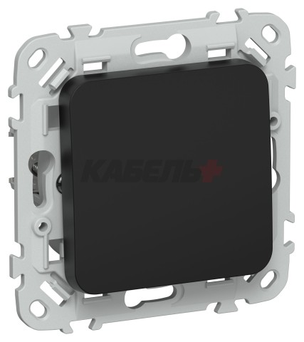 FLITE Выключатель 1-клавишный кнопочный 10А ВС11-2-0-ФлЧ черный IEK