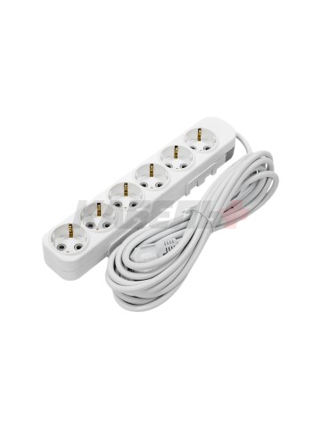 EL-BI,Myra,удлинитель 6гн5м с/з белый,527-010205-621