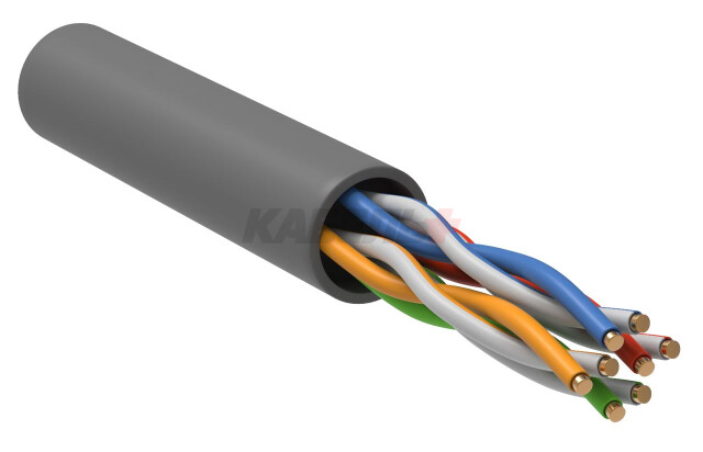 ITK Витая пара U/UTP кат. 5E 4х2х24AWG solid PVC серый (305м) РФ