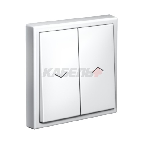 ARTGALLERY 2-клавишный ВЫКЛЮЧАТЕЛЬ ДЛЯ ЖАЛЮЗИ, 2х сх.4, 10А, механизм, БЕЛЫЙ