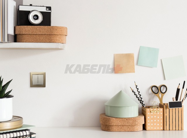 VALENA Выключатель 2-клавишный схема 5 10А безвинтовое крепление слоновая кость