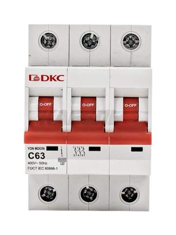 Автоматический выключатель YON max типа MD63N, 6кА, 3 полюса, хар-ка C, 63А DKC