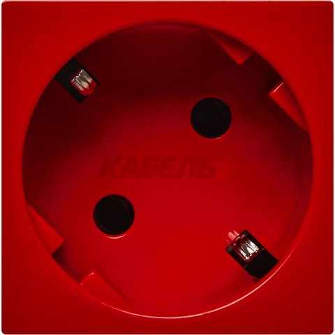 Розетка 45град с заземляющим контактом без защитной шторки и винтовым зажимом (2 модуля) красная