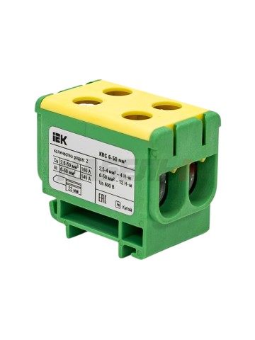 Клемма вводная силовая КВС 6-50 кв.мм. 2-рядная PE IEK
