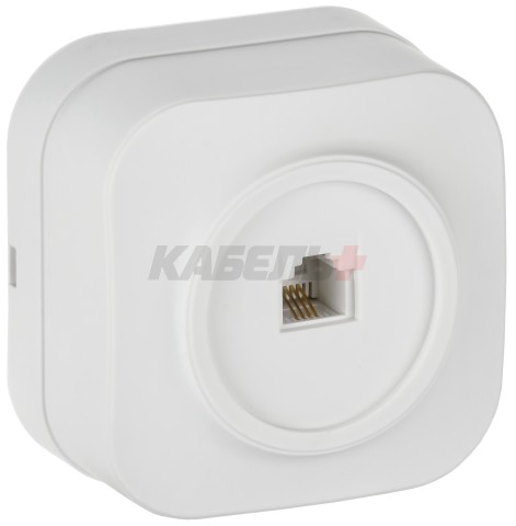 GLORY Розетка для открытой установки телефонная RJ11 РТ20-ХБм белый матовый IEK