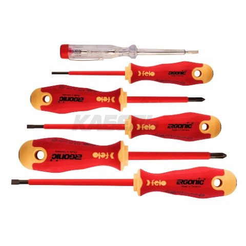 Набор диэлектрических отверток Ergonic с тестером напряжения 6 шт 41396398
