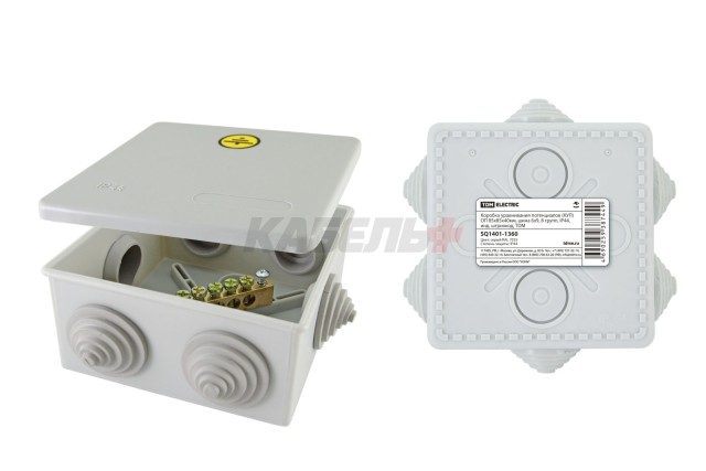 Коробка уравнивания потенциалов (КУП) ОП 85х85х40 мм, шина 6х9, 8 групп, IP44, инд. штрихкод, TDM.