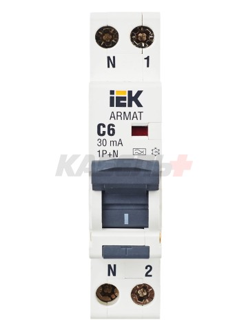 ARMAT Дифавтомат B06S 1P+NP C6 30мА тип A (18мм) IEK