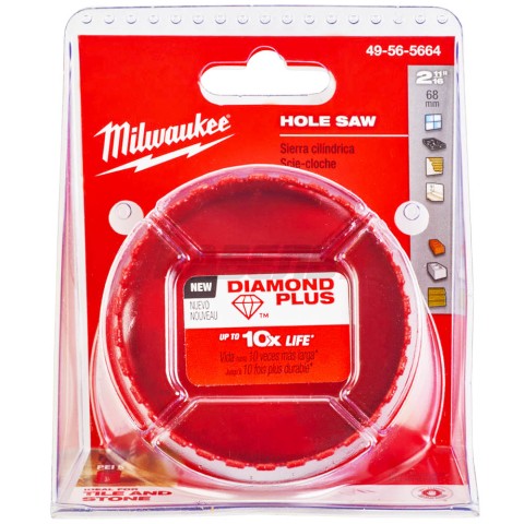 Коронка алмазная Diamond Plus 68 мм 5/8" х 18, MILWAUKEE