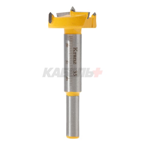 Сверло Форстнера по дереву, 35мм, цилиндрический хвостовик KRANZ