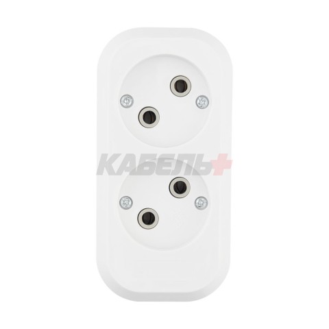 Розеточная колодка GSB-10-2-IP20 Classic, 10А, 2 места, б/з, б/в, IP20, 1/100