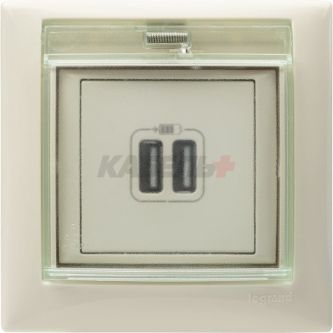 VALENA Розетка USB A+A 15Вт слоновая кость