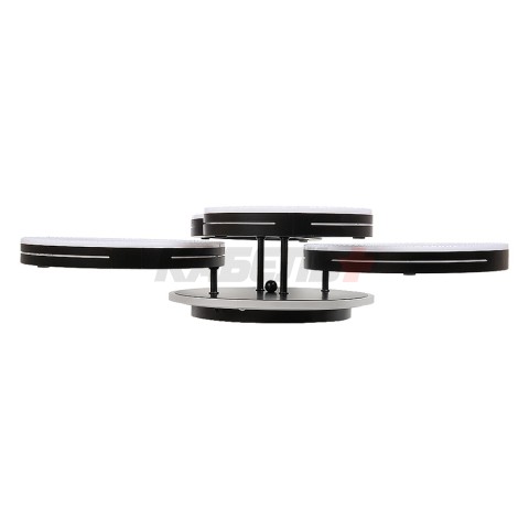 Светильник потолочный с/д General GSMCL-Smart64 105w Centurion-5 черный RGB (4кр) 105Вт 3000-6500К 6400Лм 260х130мм с пультом (1/5)
