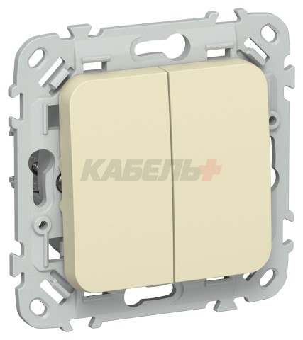 FLITE Выключатель 2-клавишный кнопочный 10А ВС12-2-0-ФлН навахо IEK