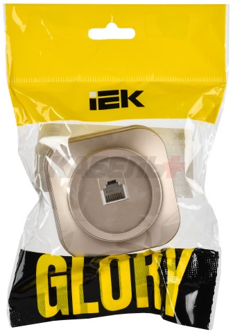 GLORY Розетка для открытой установки телефонная RJ11 РТ20-ХШм шампань матовый IEK