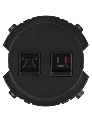 Розетка телефонная RJ11 + компьютерная RJ45 агат, "Байкал" TDM