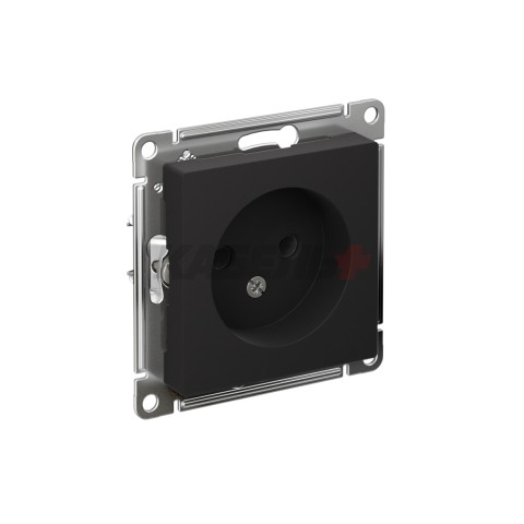 ATLASDESIGN РОЗЕТКА без заземления без шторок, 16А, механизм, КАРБОН