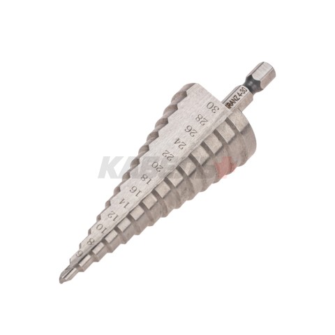 Сверло по металлу ступенчатое 4,0-30,0мм, 98мм, 62 HRC KRANZ