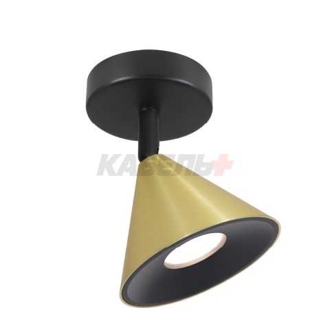 Накладной светильник WOLTA WSL-GU10/S08G IP20 под лампу GU10 Чёрный/золото BELLO D115x150