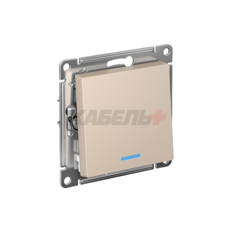 ATLASDESIGN 1-клавишный ВЫКЛЮЧАТЕЛЬ с подсветкой, сх.1а, 10АХ, механизм, ПЕСОЧНЫЙ