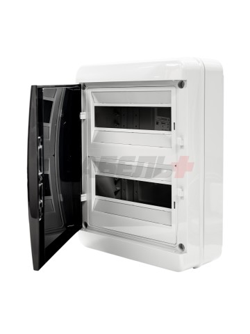 TEKFOR Корпус пластиковый КМПн-24 IP65 черная прозрачная дверь IEK