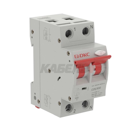 Дифавтомат YON max типа MDR, 1P+N, 300mA, 25A, хар-ка C, 6kA, тип А DKC