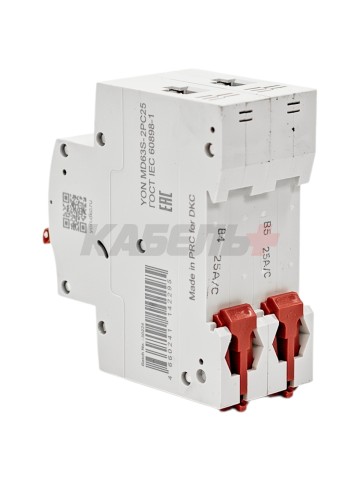 Автоматический выключатель YON max типа MD63S, 4,5кА, 2 полюса, хар-ка C, 25А DKC
