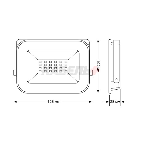 Прожектор Gauss Qplus 20W 2200lm 6500K 200-240V IP65 черный LED 1/20