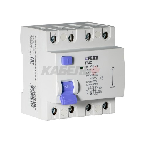FMC-3P+N 40A 30mA 6kA тип A, 4M УЗО