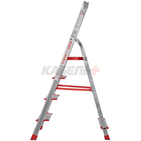 Стремянка алюминиевая односторонняя профессиональная Новая Высота NV 3117, 1х4 ступени 130 мм