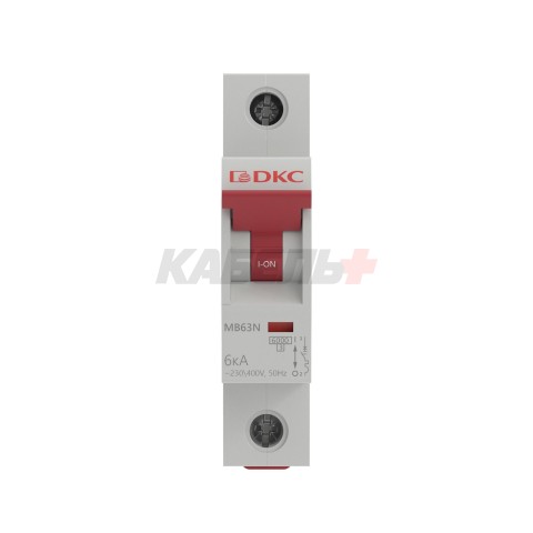 Модульный автоматический выключатель YON MB63, 1P, характеристика D, 1A, 6kA DKC