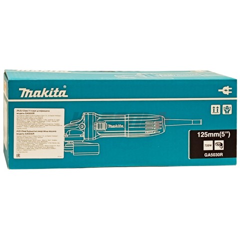Углошлифмашина GA5030R (720 Вт / 125 мм / Плав. пуск / Коробка), MAKITA