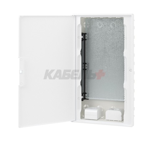 Щиток 36 мод встраиваемый слаботочный FRAME, белый, с белой дверцей, с монтажной платой, в комплекте с 2 розетками Viva (арт. 45005) и 2 коробками PDD (арт. 10033) DKC