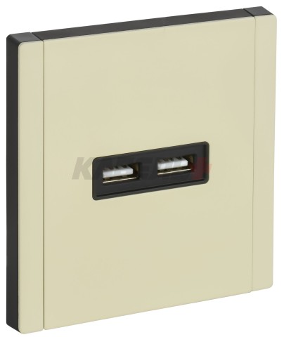 FORTE&PIANO Розетка USB A+A 3,1А FP849M металл серый сланец IEK