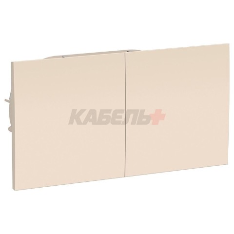 ATLASDESIGN РОЗЕТКА двойная с заземлением со шторками со сдвижными крышками, 16А, в сборе, БЕЖЕВЫЙ