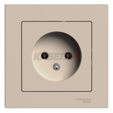 ATLASDESIGN РОЗЕТКА без заземления без шторок, 16А, в сборе, ПЕСОЧНЫЙ