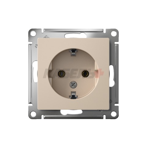 ATLASDESIGN РОЗЕТКА с заземлением без шторок, 16А, механизм, ПЕСОЧНЫЙ