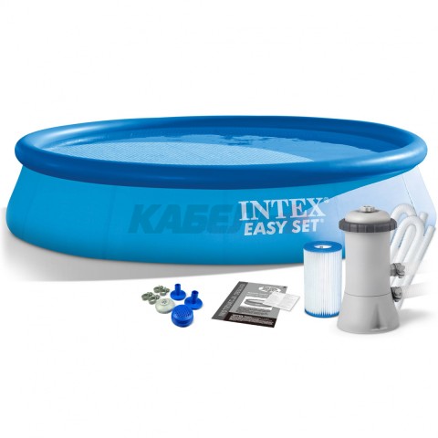 28142NP Бассейн надувной круглый EASY SET 396х84см с фильтр-насосом 2006 л/ч INTEX