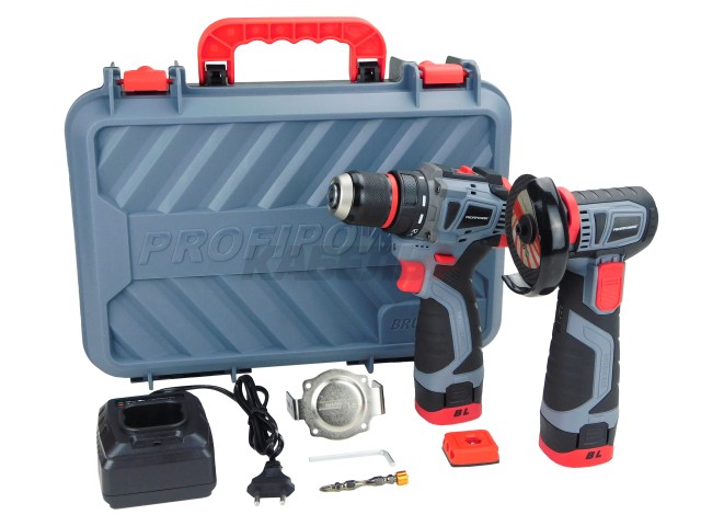 Аккумуляторный бесщеточный НАБОР 2в1 ProfiSet 2B16 (Li-ion 2шт, 2.0Ач, З/У, в кейсе, E0210, E0245)
