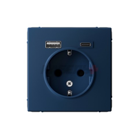 ARTGALLERY РОЗЕТКА 16А с 2 USB A+C, 5В/2,4А/3,0А, 2х5В/1,5А, механизм, АКВАМАРИН