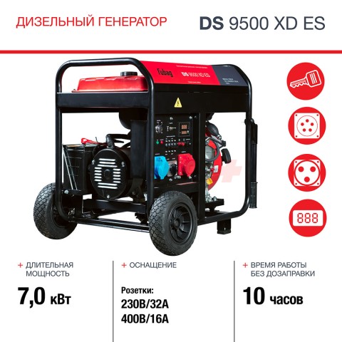 Генератор дизельный FUBAG DS 9500 XD ES с электростартером и коннектором автоматики
