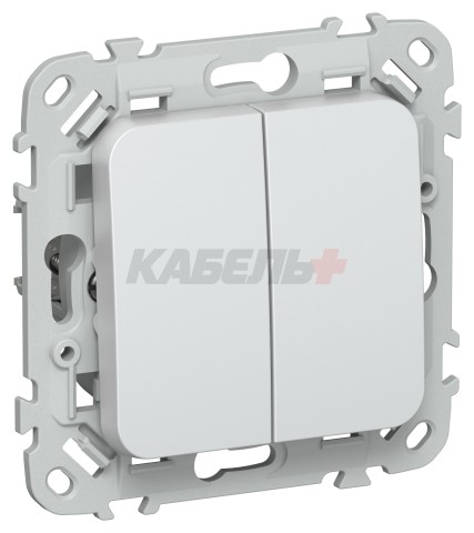 FLITE Выключатель 2-клавишный 10А ВС12-1-0-ФлЖ жемчуг IEK