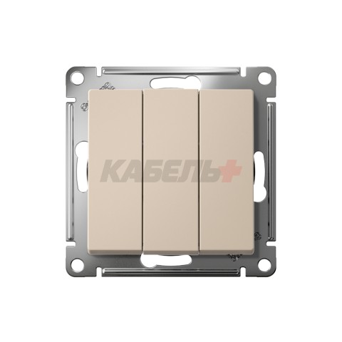 ATLASDESIGN 3-клавишный ВЫКЛЮЧАТЕЛЬ, сх.1+1+1, 10АХ, механизм, ПЕСОЧНЫЙ