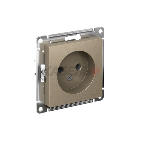 ATLASDESIGN РОЗЕТКА без заземления без шторок, 16А, механизм, ШАМПАНЬ