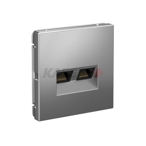 ARTGALLERY РОЗЕТКА двойная компьютерная RJ45+RJ45, кат.6А, механизм, СТАЛЬ